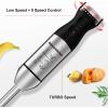 imageImmersion Hand Blender Bonsenkitchen Stainless Steel Handheld blender 9Speed and Turbo 5In1 Hand mixer with Whisk700ml Mixing Beaker ampamp 500ml Chopper Bowl WallHooker for Smoothies Puree