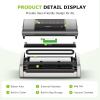 imageBonsenkitchen Vacuum Sealer for Food EasyLock Handle Vacuum Sealer Machine with Bag Clip Builtin Cutter and Bag Storage for Sous Vide and Meal Prep 1 Roll Bag ampamp 10 PreCut Bags SilverFully Stainless Steel