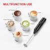 imageBonsenkitchen Rechargeable Milk Frother with Stand Handheld 3Speed Coffee Frother Dual Spring Whisk Electric Hand Frother Wand Drink Mixer for Matcha Lattes Cappuccino Kitchen GiftsBlack