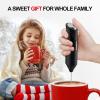 imageBonsenkitchen Rechargeable Milk Frother with Stand Handheld 3Speed Coffee Frother Dual Spring Whisk Electric Hand Frother Wand Drink Mixer for Matcha Lattes Cappuccino Kitchen GiftsBlack