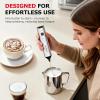 imageBonsenkitchen Rechargeable Milk Frother with Stand Handheld 3Speed Coffee Frother Dual Spring Whisk Electric Hand Frother Wand Drink Mixer for Matcha Lattes Cappuccino Kitchen GiftsSilver