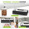 imageBonsenkitchen Food Vacuum Sealer Machine with External Vac Function Builtin Cutter ampamp Bag Storage 5 Modes for Various Food Types Includes 10 Bags ampamp 1 Roll SilverStainless Steel