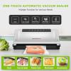 imageBonsenkitchen Food Vacuum Sealer Machine with External Vac Function Builtin Cutter ampamp Bag Storage 5 Modes for Various Food Types Includes 10 Bags ampamp 1 Roll SilverSilver