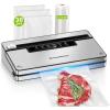imageBonsenkitchen Vacuum Sealer Machine Stainless Steel Food Sealer Vacuum Sealers with 100 Bags ampamp 1 Roll Bag 5 Food Vacuum Modes Builtin Cutter ampamp Bag Storage SilverBlackSilverBlack