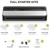 imageBonsenkitchen Vacuum Sealer MultiFunctional Food Sealer with 1 Roll Bag 5 Bags Bag Storage  Builtin Cutter BlackSilverBlackSilver