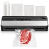 imageBonsenkitchen Vacuum Sealer MultiFunctional Food Sealer with 1 Roll Bag 5 Bags Bag Storage  Builtin Cutter BlackSilverBlackSilver