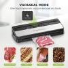 imageBonsenkitchen Vacuum Sealer MultiFunctional Food Sealer with 1 Roll Bag 5 Bags Bag Storage  Builtin Cutter BlackSilverBlackSilver