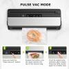 imageBonsenkitchen Vacuum Sealer MultiFunctional Food Sealer with 1 Roll Bag 5 Bags Bag Storage  Builtin Cutter BlackSilverSilver