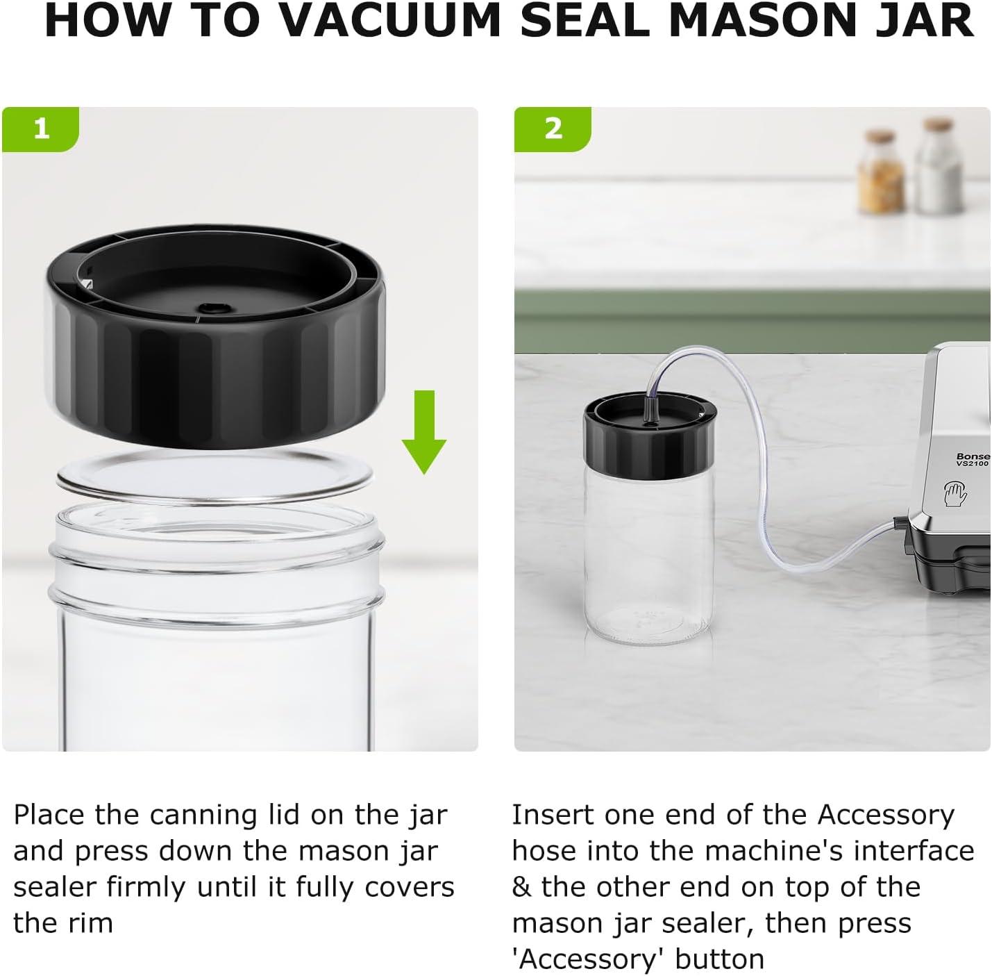 imageBonsenkitchen Vacuum Sealer MultiFunctional Food Sealer with 1 Roll Bag 5 Bags Bag Storage  Builtin Cutter SilverStainless steelWhite