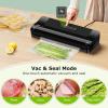 imageBonsenkitchen Vacuum Sealer MultiFunctional Food Sealer with 1 Roll Bag 5 Bags Bag Storage  Builtin Cutter SilverStainless steelBlack