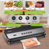 imageBonsenkitchen Vacuum Sealer MultiFunctional Food Sealer with 1 Roll Bag 5 Bags Bag Storage  Builtin Cutter SilverStainless steelBlack