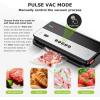 imageBonsenkitchen Vacuum Sealer MultiFunctional Food Sealer with 1 Roll Bag 5 Bags Bag Storage  Builtin Cutter SilverStainless steelBlackSilver