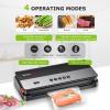 imageBonsenkitchen Vacuum Sealer MultiFunctional Food Sealer with 1 Roll Bag 5 Bags Bag Storage  Builtin Cutter SilverStainless steelBlackSilver