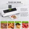 imageBonsenkitchen Vacuum Sealer MultiFunctional Food Sealer with 1 Roll Bag 5 Bags Bag Storage  Builtin Cutter SilverStainless steelWhite