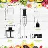 imageImmersion Handheld Blender Bonsenkitchen 9Speed Stainless Steel Hand Blender Set with Wall Mounted Bracket Food Grinder Bowl Measuring Mug Egg Whisk for Smoothies Infant Food Sauces Puree