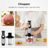 image:imageBonsenkitchen 4in1 Immersion Blender Handheld with Food Processor 12 Speeds Hand Blender with Turbo Mode Stainless Steel Blade Egg Whisk Beaker amp Chopper Bowl Stick Mixer for Smoothie Puree12 speeds