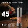image:imageBonsenkitchen Electric Salt and Pepper Grinder Set USBC Rechargeable Stainless Steel Adjustable Coarseness Pepper Mill with LED Light 95ml Large Capacity Clean Brush for Kitchen BBQ amp Camping