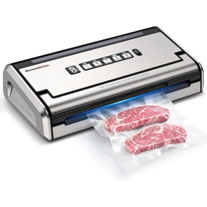 image:imageBonsenkitchen Vacuum Sealer for Food OneHand Operation Food Vacuum Sealer Machine with Digital Timer 02inch Wider Seal Builtin Cutter and Bag Storage for Meal Prep 1 Roll Bag amp 10 PreCut BagsFull Silver