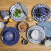 imageSelamica Ceramic 12Pieces Dinnerware Sets Ceramic Dish Plates and Bowls Sets Service for 4 Dinner Salad Dessert Plates and Cereal Bowls SetVintage BlueVintage Blue A