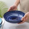 imageSelamica Ceramic 12Pieces Dinnerware Sets Ceramic Dish Plates and Bowls Sets Service for 4 Dinner Salad Dessert Plates and Cereal Bowls SetVintage BlueGradient Blue