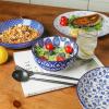 imageSelamica Ceramic 12Pieces Dinnerware Sets Ceramic Dish Plates and Bowls Sets Service for 4 Dinner Salad Dessert Plates and Cereal Bowls SetVintage BlueVintage Blue B