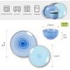 imageSelamica Ceramic 12Pieces Dinnerware Sets Ceramic Dish Plates and Bowls Sets Service for 4 Dinner Salad Dessert Plates and Cereal Bowls SetVintage BlueGradient Blue