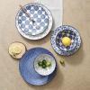 imageSelamica Ceramic 12Pieces Dinnerware Sets Ceramic Dish Plates and Bowls Sets Service for 4 Dinner Salad Dessert Plates and Cereal Bowls SetVintage BlueVintage Blue B