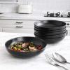 imageSelamica Ceramic 78 inch pasta bowls 26 Ounce large serving porcelain salad soup bowls dishwasher microwave safe set of 6 BlackBlack