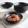 imageSelamica Ceramic 78 inch pasta bowls 26 Ounce large serving porcelain salad soup bowls dishwasher microwave safe set of 6 BlackBlack