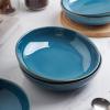 imageSelamica Ceramic 78 inch pasta bowls 26 Ounce large serving porcelain salad soup bowls dishwasher microwave safe set of 6 BlackCeylon Blue