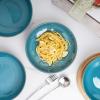 imageSelamica Ceramic 78 inch pasta bowls 26 Ounce large serving porcelain salad soup bowls dishwasher microwave safe set of 6 BlackCeylon Blue