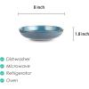 imageSelamica Ceramic 78 inch pasta bowls 26 Ounce large serving porcelain salad soup bowls dishwasher microwave safe set of 6 BlackCeylon Blue