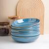 imageSelamica Ceramic 78 inch pasta bowls 26 Ounce large serving porcelain salad soup bowls dishwasher microwave safe set of 6 BlackCeylon Blue