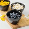 imageSelamica Ceramic Small Bowls Dessert Bowls 8oz Bouillon Cups for Dessert Soup Dipping Sauce Coffee Cupping Microwave and Dishwasher Safe  Set of 6Matte BlueBlack