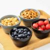 imageSelamica Ceramic Small Bowls Dessert Bowls 8oz Bouillon Cups for Dessert Soup Dipping Sauce Coffee Cupping Microwave and Dishwasher Safe  Set of 6Matte BlueBlack