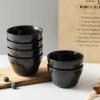imageSelamica Ceramic Small Bowls Dessert Bowls 8oz Bouillon Cups for Dessert Soup Dipping Sauce Coffee Cupping Microwave and Dishwasher Safe  Set of 6Matte BlueBlack
