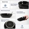 imageSelamica Pasta Bowls 30 OZ Large Salad Serving Bowls Wide Shallow Soup Bowls for Kitchen Dinner Bowls Set of 4 Microwave Dishwasher Safe BlackBlack