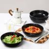 imageSelamica Pasta Bowls 30 OZ Large Salad Serving Bowls Wide Shallow Soup Bowls for Kitchen Dinner Bowls Set of 4 Microwave Dishwasher Safe BlackBlack