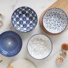 imageSelamica Pasta Bowls 30 OZ Large Salad Serving Bowls Wide Shallow Soup Bowls for Kitchen Dinner Bowls Set of 4 Microwave Dishwasher Safe BlackVintage Blue