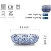 imageSelamica Pasta Bowls 30 OZ Large Salad Serving Bowls Wide Shallow Soup Bowls for Kitchen Dinner Bowls Set of 4 Microwave Dishwasher Safe BlackVintage Blue