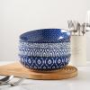 imageSelamica Pasta Bowls 30 OZ Large Salad Serving Bowls Wide Shallow Soup Bowls for Kitchen Dinner Bowls Set of 4 Microwave Dishwasher Safe BlackVintage Blue