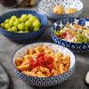 imageSelamica Pasta Bowls 30 OZ Large Salad Serving Bowls Wide Shallow Soup Bowls for Kitchen Dinner Bowls Set of 4 Microwave Dishwasher Safe BlackVintage Blue