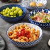imageSelamica Pasta Bowls 30 OZ Large Salad Serving Bowls Wide Shallow Soup Bowls for Kitchen Dinner Bowls Set of 4 Microwave Dishwasher Safe BlackVintage Blue