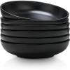 imageSelamica Ceramic 78 inch pasta bowls 26 Ounce large serving porcelain salad soup bowls dishwasher microwave safe set of 6 BlackBlack