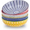 imageSelamica Pasta Bowls 30 OZ Large Salad Serving Bowls Wide Shallow Soup Bowls for Kitchen Dinner Bowls Set of 4 Microwave Dishwasher Safe BlackAssorted Corlors