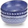 imageSelamica Pasta Bowls 30 OZ Large Salad Serving Bowls Wide Shallow Soup Bowls for Kitchen Dinner Bowls Set of 4 Microwave Dishwasher Safe BlackVintage Blue