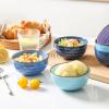 imageSelamica Ceramic 12 Oz Dessert Bowls Set Small Cereal Bowls for Kitchen 47 Inch Ice Cream Bowls for Snack Side Dishes Dips Microwave Dishwasher Safe Set of 6 Gradient ColorGradient Blue