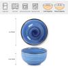 imageSelamica Ceramic 12 Oz Dessert Bowls Set Small Cereal Bowls for Kitchen 47 Inch Ice Cream Bowls for Snack Side Dishes Dips Microwave Dishwasher Safe Set of 6 Gradient ColorGradient Blue