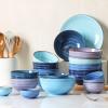 imageSelamica Ceramic 12 Oz Dessert Bowls Set Small Cereal Bowls for Kitchen 47 Inch Ice Cream Bowls for Snack Side Dishes Dips Microwave Dishwasher Safe Set of 6 Gradient ColorGradient Blue