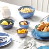 imageSelamica Ceramic 12 Oz Dessert Bowls Set Small Cereal Bowls for Kitchen 47 Inch Ice Cream Bowls for Snack Side Dishes Dips Microwave Dishwasher Safe Set of 6 Gradient ColorGradient Blue